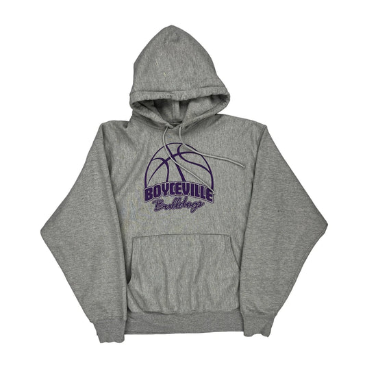Reverse Weave Boyceville Bulldogs Champion Hoodie - Large Grey Cotton Blend