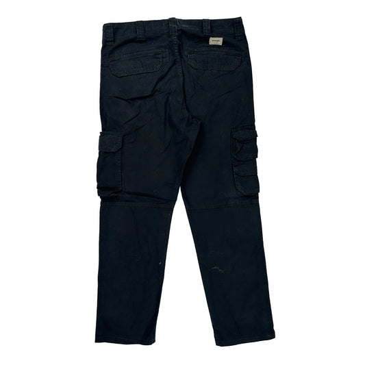 Wrangler Cargo Trousers - 34W 30L Black Cotton