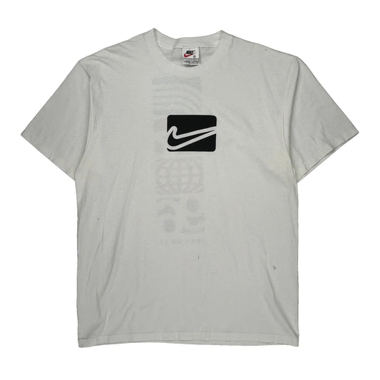 Vintage Made In USA Nike 1996 Just Do It T-Shirt - Medium White Cotton