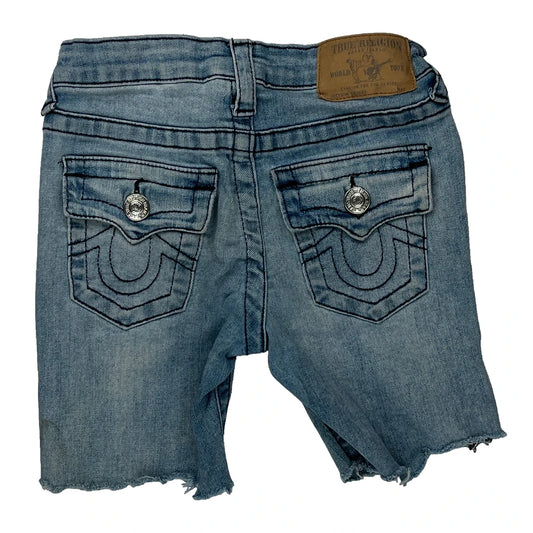 True Religion Denim Shorts - 22W UK 2 Light Wash Denim