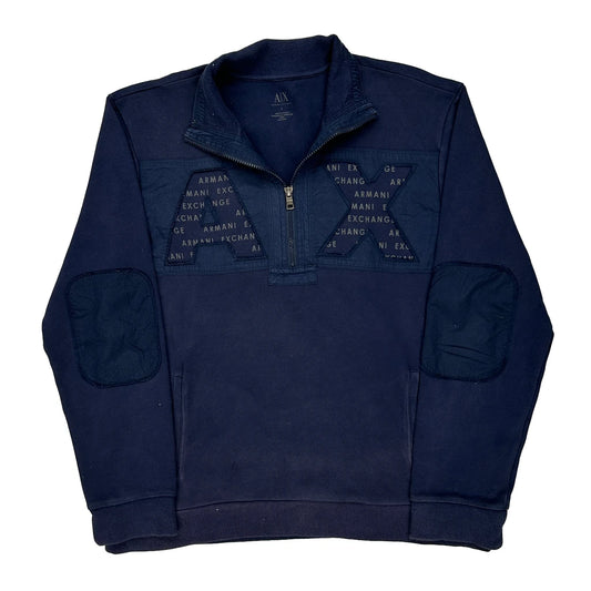 Armani Exchange Collared Top - Large Navy Cotton