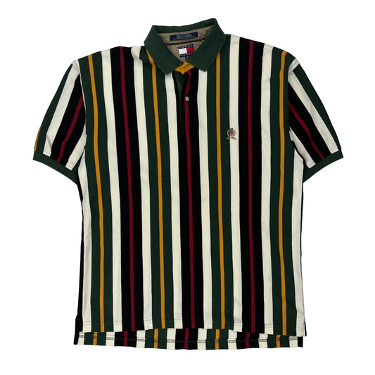 Tommy Hilfiger Striped Polo Shirt - XL Multicoloured Cotton
