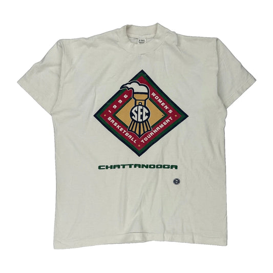 Sec Women'S Basketball Tournament Fruit Of The Loom Single Stitch T-Shirt - XL White Cotton