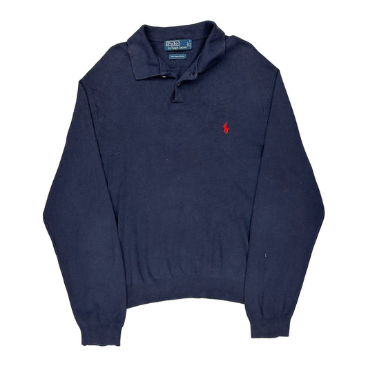 Polo By Ralph Lauren Collared Jumper - XL Navy Cotton