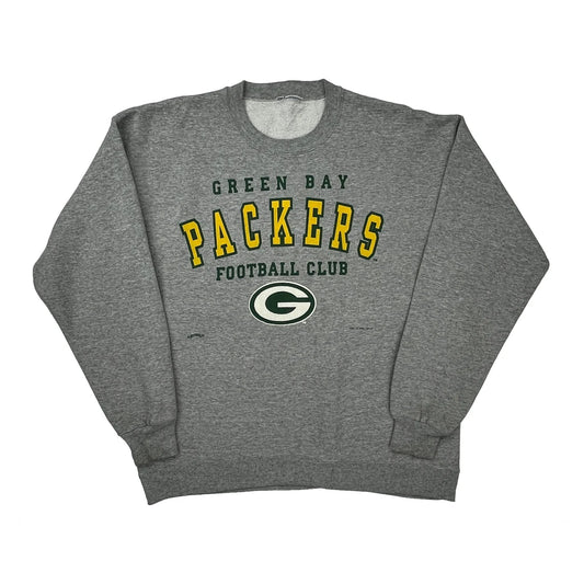 Green Bay Packers Nfl Sweatshirt - Large Grey Cotton Blend