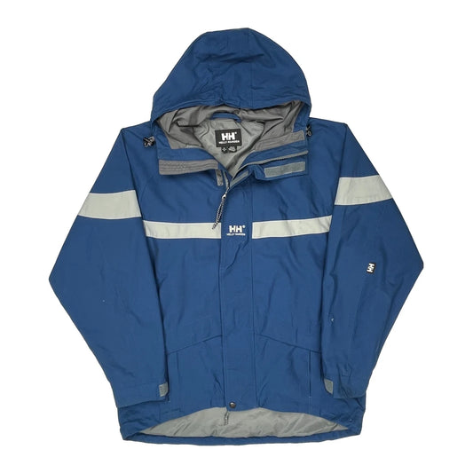 Helly Hansen Striped Waterproof Jacket - Medium Blue Polyester