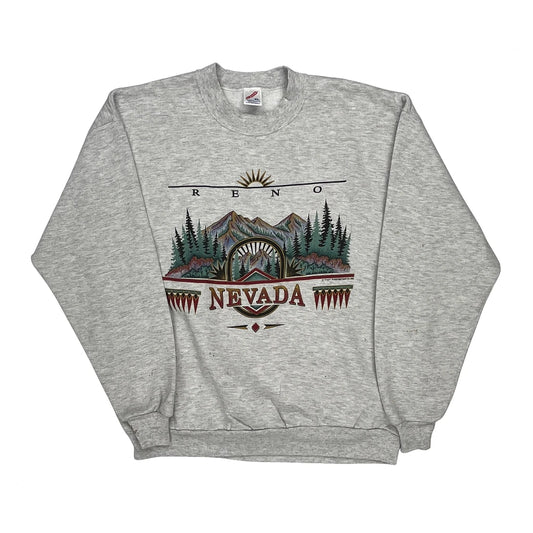 Jerzees Graphic Sweatshirt - XL Grey Cotton