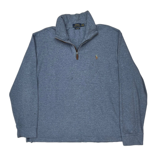 Polo By Ralph Lauren 1/4 Zip - XL Blue Cotton
