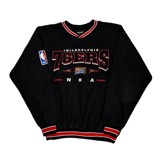 Vintage Philadelphia 76Ers Lee Sport Nba Sweatshirt - Medium Black Cotton
