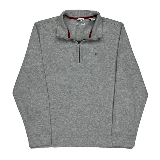 Calvin Klein 1/4 Zip - Large Grey Cotton