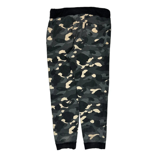 Vintage Shark Face Design A Bathing Ape Camo Joggers - Large Camo Cotton