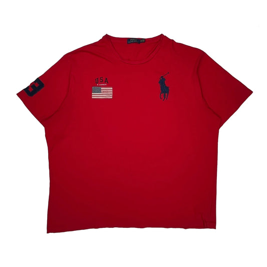 USA Polo By Ralph Lauren Tall T-Shirt - 2XL Red Cotton
