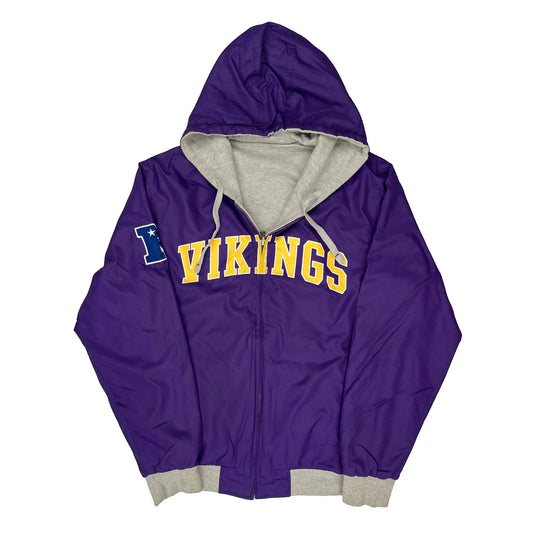 Vintage Vikings Nfl Reversible Jacket - XL Purple Polyester