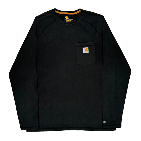 Carhartt Long Sleeve T-Shirt - Large Black Cotton