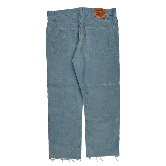 505 Levis Cord Trousers - 38″ Waist Blue Cotton Blend