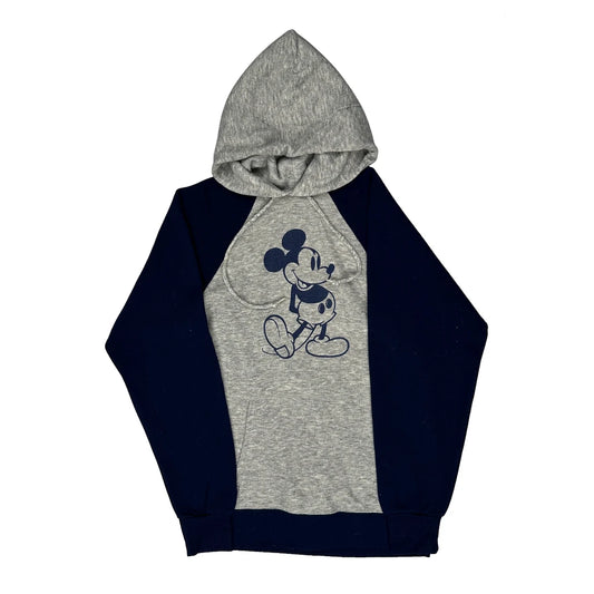 Mickey Mouse Disney Raglan Cartoon Hoodie - Small Grey Acrylic