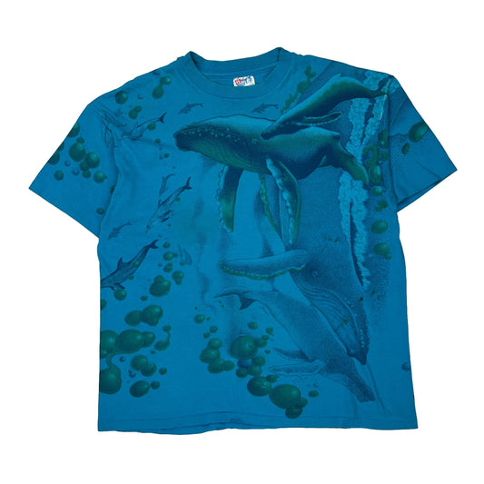 Whale Graphic Hanes Graphic T-Shirt - XL Blue Cotton