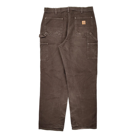 Carhartt Double Knee Carpenter Trousers - 35W 34L Brown Cotton