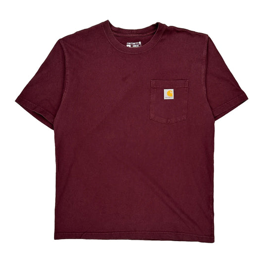 Carhartt T-Shirt - Medium Burgundy Cotton