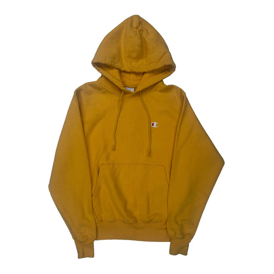 Reverse Weave Champion Hoodie - Small Yellow Cotton