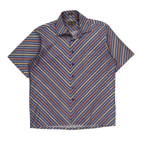 Fernando Pena Striped Short Sleeve Shirt - Large Multicoloured Cotton