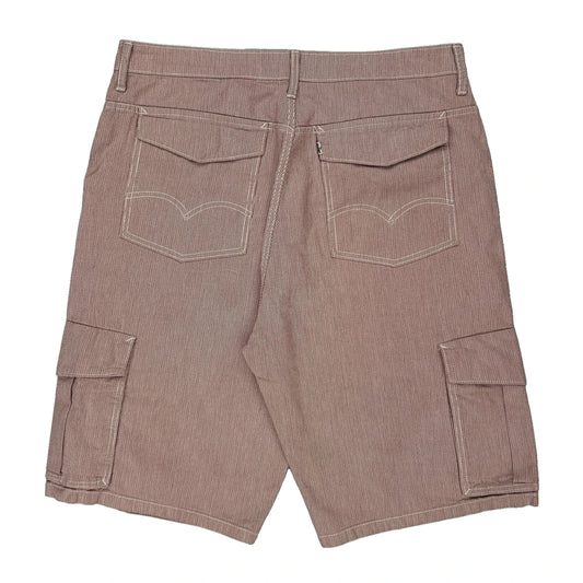 Levis Striped Cargo Shorts - 36W 12L Red Cotton