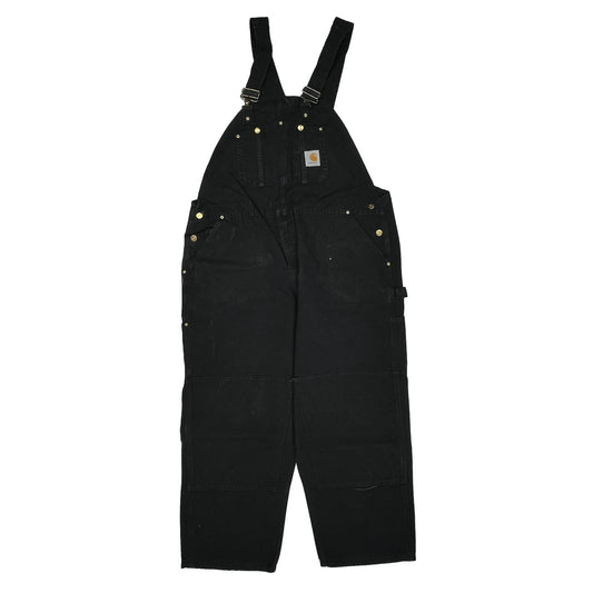Carhartt Double Knee Dungarees - 42″ Waist Black Cotton