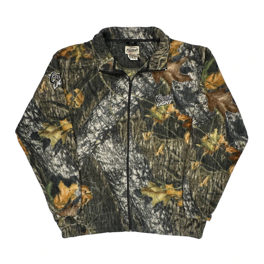 Vintage Mossy Oak Camo Fleece Jacket - XL Green Polyester