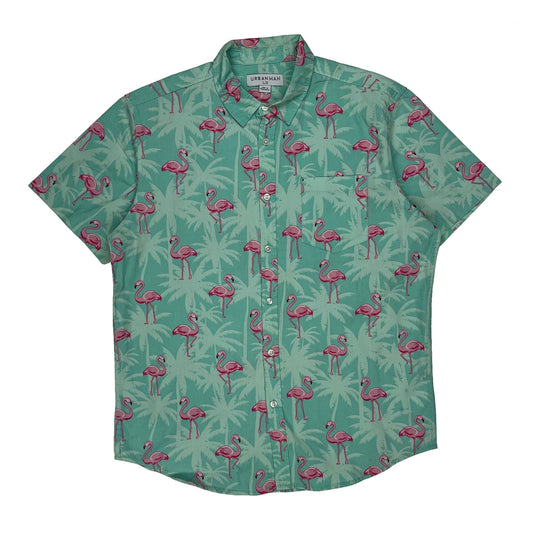 Urban Man Hawaiian Shirt - Large Green Cotton