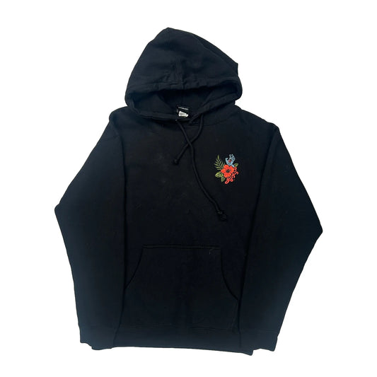 Floral Design Santa Cruz Graphic Hoodie - Medium Black Cotton
