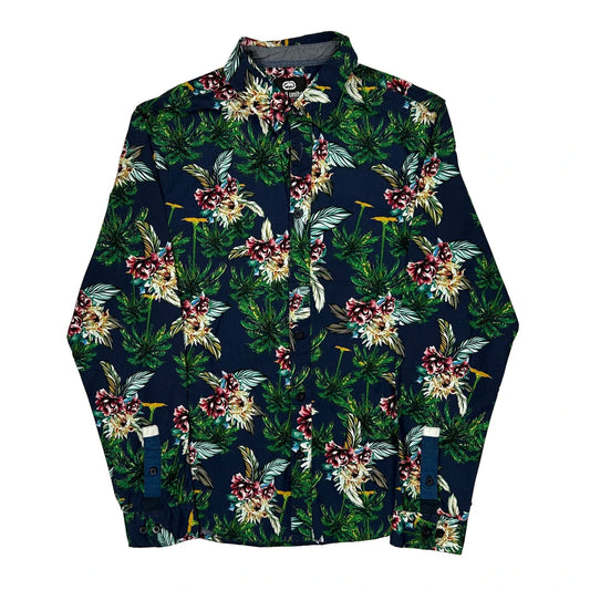 Vintage Ecko Unltd Floral Patterned Shirt - Large Multicoloured Cotton