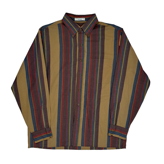 Arrow Striped Shirt - Medium Multicoloured Polyester Blend
