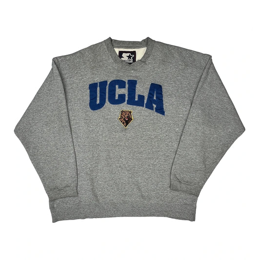 Ucla Starter College Sweatshirt - XL Grey Cotton