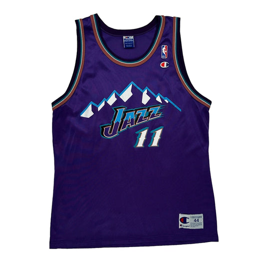 Vintage Utah Jazz Champion Vaughn Jersey - Large Purple Polyester