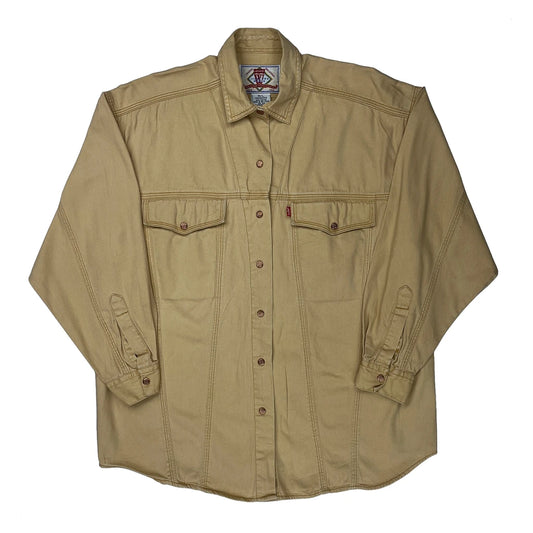 Vintage Levis Oversized Shirt - Medium Beige Cotton