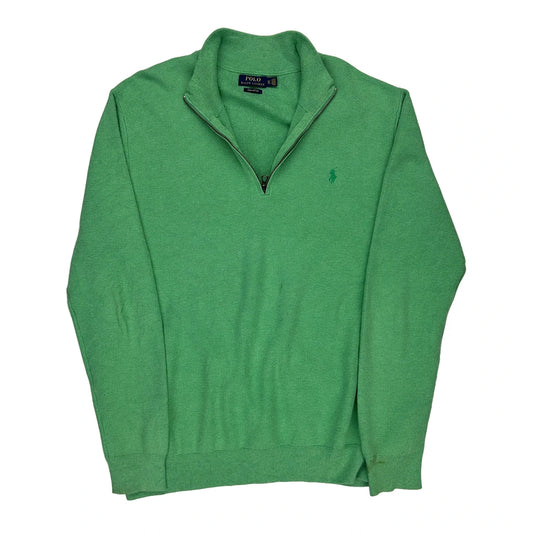Polo By Ralph Lauren Tall 1/4 Zip - XL Green Cotton