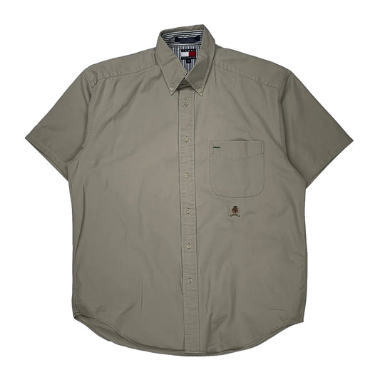 Tommy Hilfiger Short Sleeve Shirt - Medium Khaki Cotton