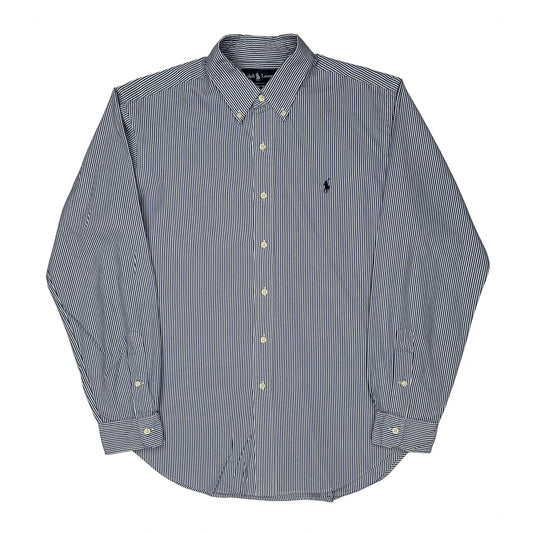 Classic Fit Ralph Lauren Striped Shirt - Large Blue Cotton