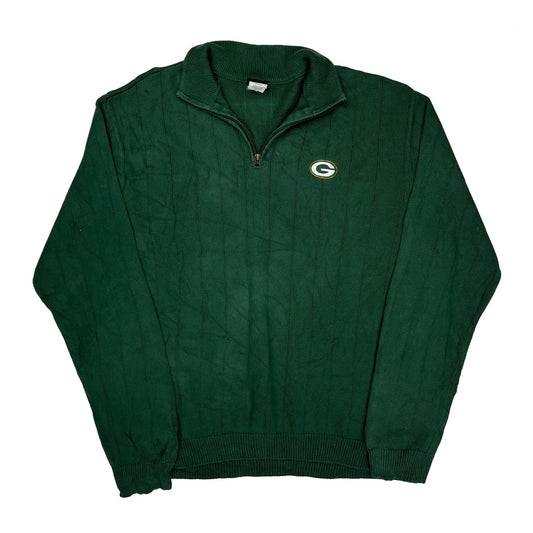 Vintage Green Bay Packers Nfl 1/4 Zip - XL Green Cotton