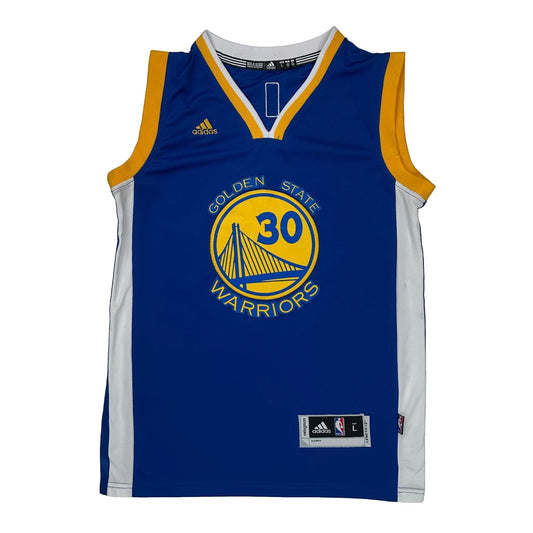 Golden State Warriors Adidas Curry Jersey - Large Blue Polyester