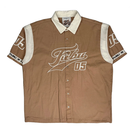 Fubu Graphic Short Sleeve Shirt - Medium Beige Cotton