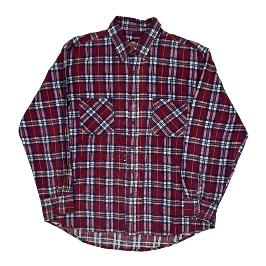 Dickies Checked Flannel Shirt - Large Blue Cotton