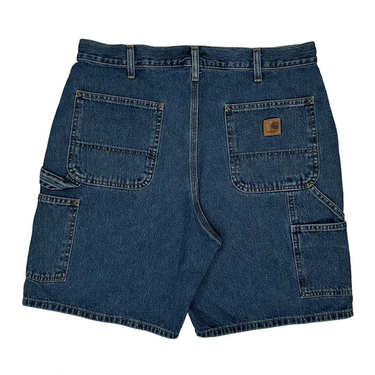 Carhartt Double Knee Carpenter Shorts - 36W 9L Blue Cotton