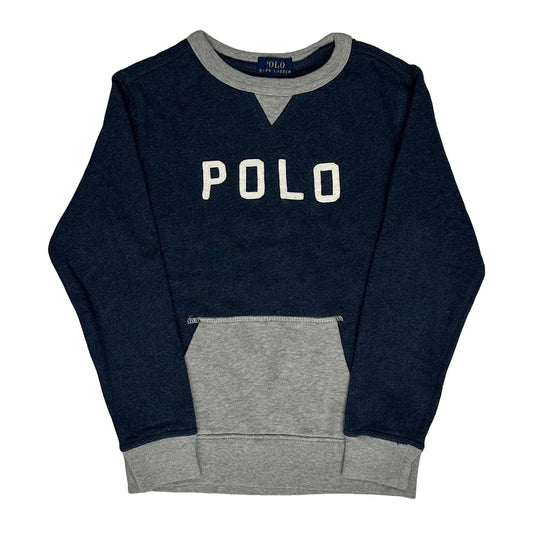 Age 5-6 Polo By Ralph Lauren Sweatshirt - Small Navy Cotton Blend