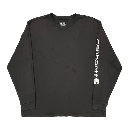 Carhartt Spellout Long Sleeve T-Shirt - XL Black Cotton