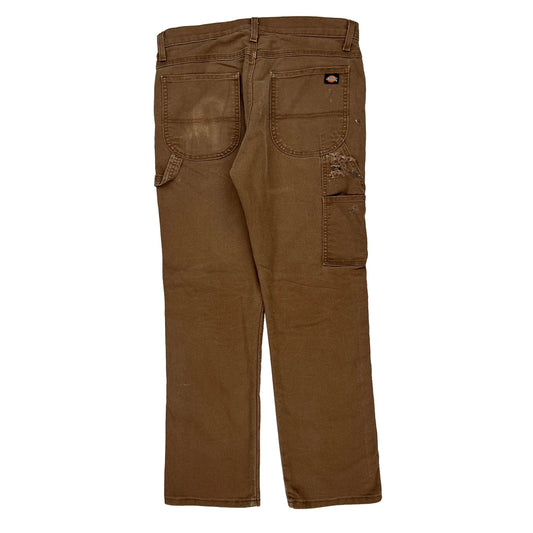 Dickies Carpenter Trousers - 33W 30L Brown Cotton