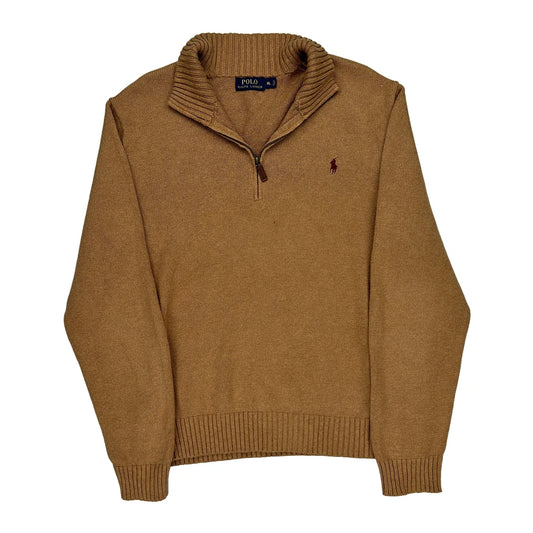 Polo By Ralph Lauren 1/4 Zip - XL Brown Wool