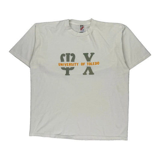 University Of Toledo Jerzees College T-Shirt - XL White Cotton Blend