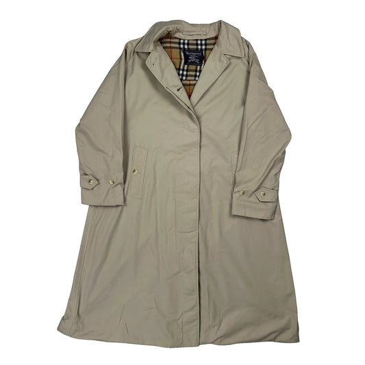 Burberry Checked Trench Coat - XL Beige Cotton
