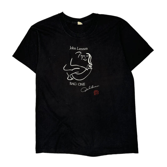 John Lennon The Beatles Graphic T-Shirt - XL Black Cotton Blend